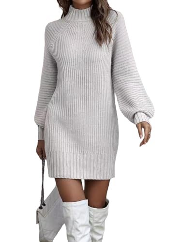 August Sky Balloon Sleeve Sweater Dress