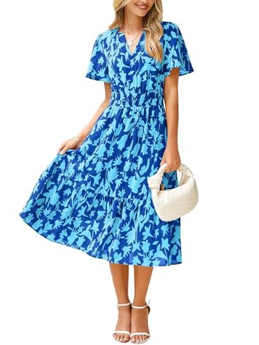 August Sky Women's Floral Print Midi Dress