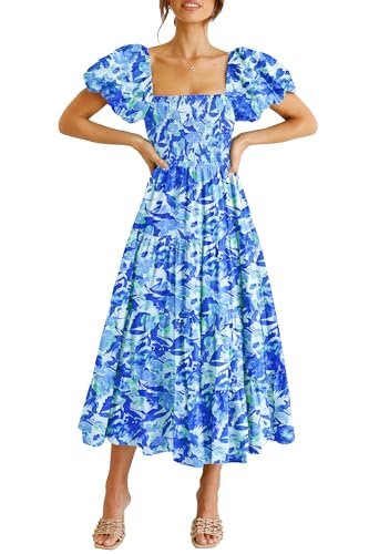 August Sky Women's Ruffle Sleeve Midi Dress