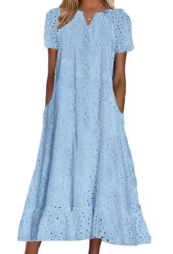 August Sky Scalloped Lace Midi Dress