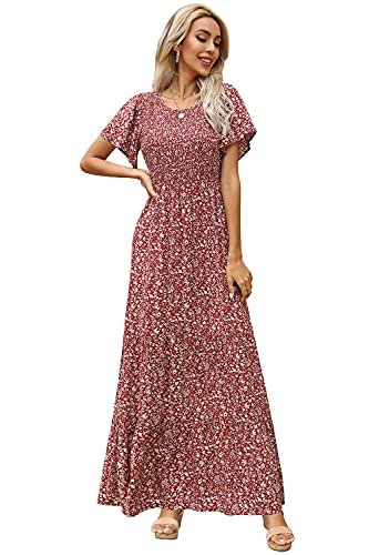 August Sky Women's Smocked Bodice Maxi Dress
