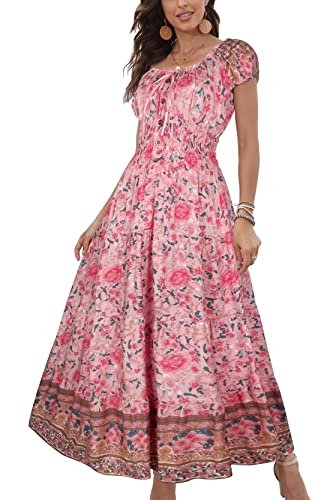 August Sky Women's Floral Tiered Maxi Dress