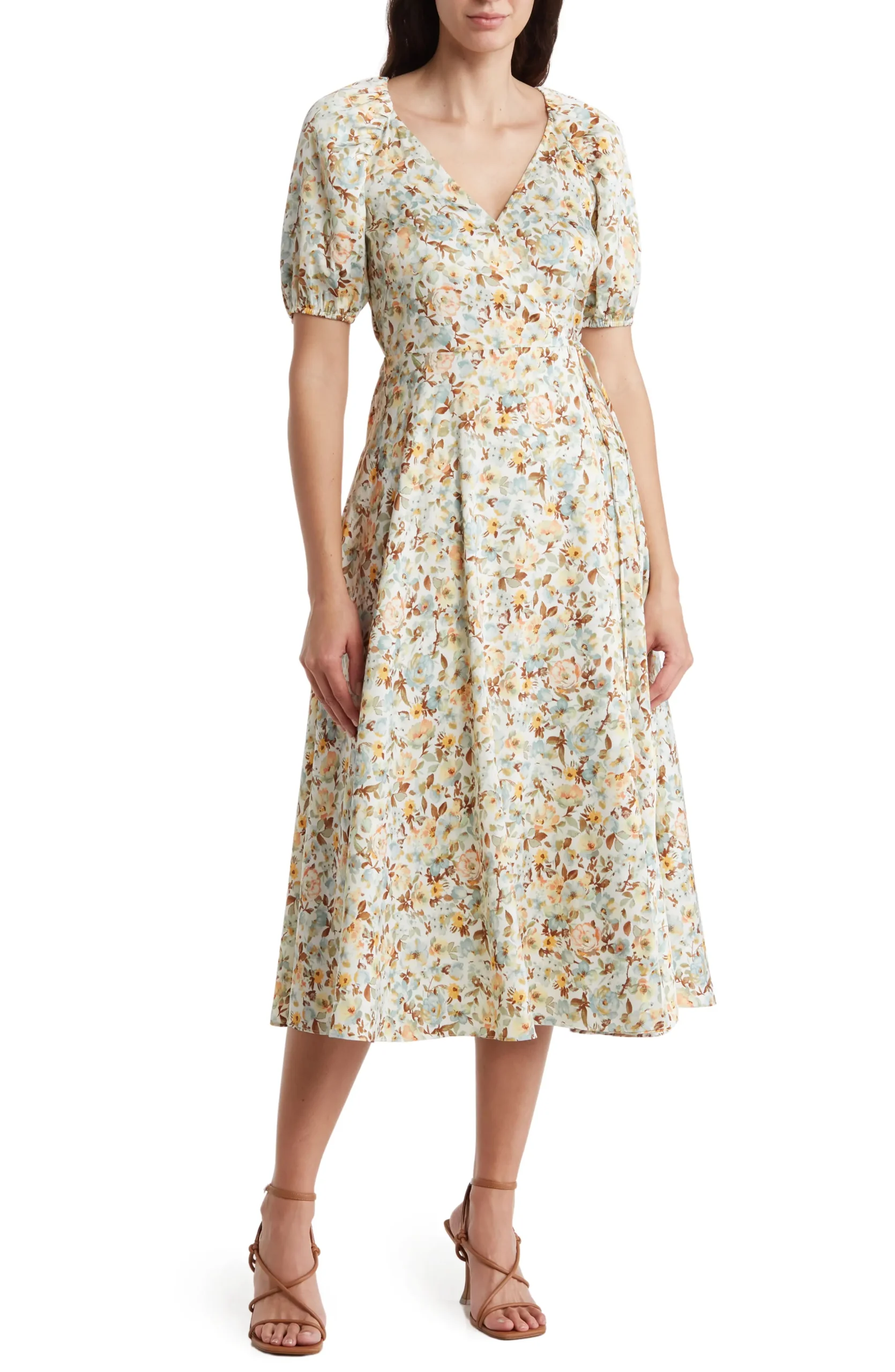 August Sky Wrap-Style Midi Dress